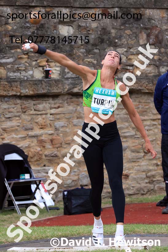 Womens Heptathlon Shot Putt, 2024 EAP International Combined events, Hewcham, Northumberland.  Photo: David T. Hewitson/Sports for All Pics